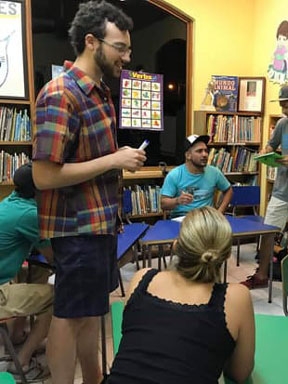 Spencer Royston teaches a class.