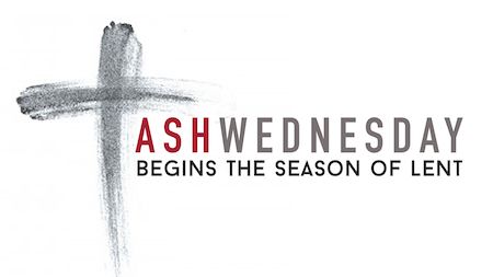 cros drawn in ashes, "Ash Wednesday begins the season of Lent"