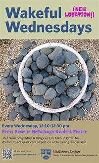 poster with bowl of pebbles