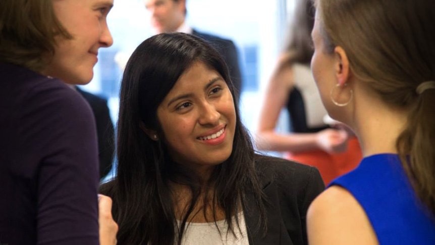 Students and mentors connect during an event.
