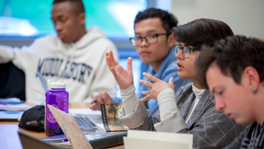 Students in class discussion.
