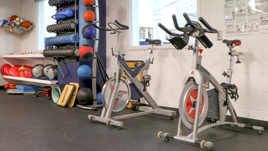 Training room at Middlebury Athletics Complex