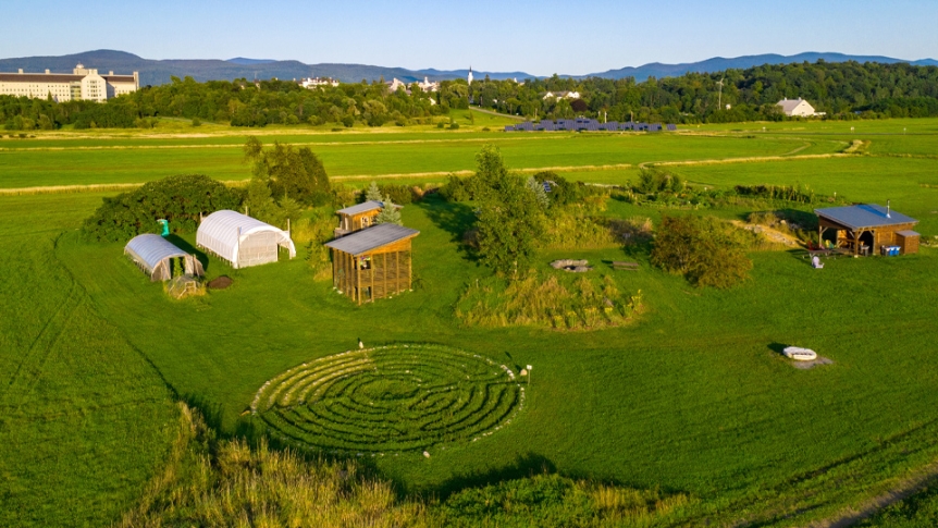 Aerial photograph of the Knoll.