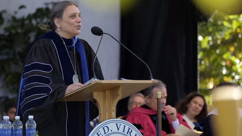 Laurie Patton at her inauguration.