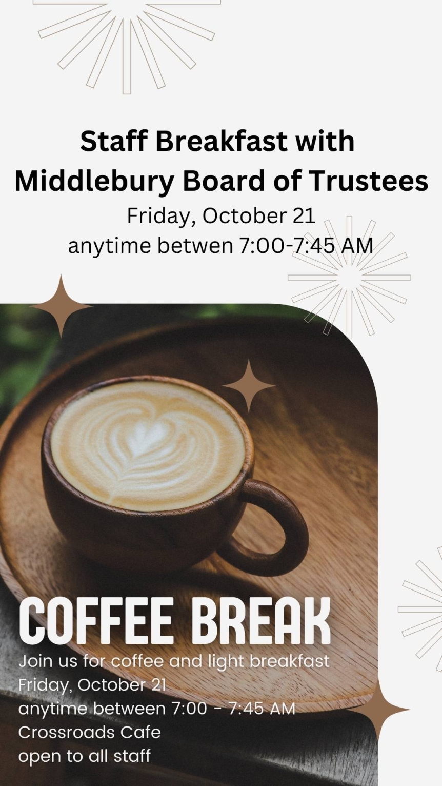 Staff Breakfast with Middlebury Board of Trustees