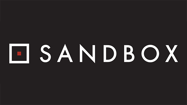 "Sandbox" in white letters on black background