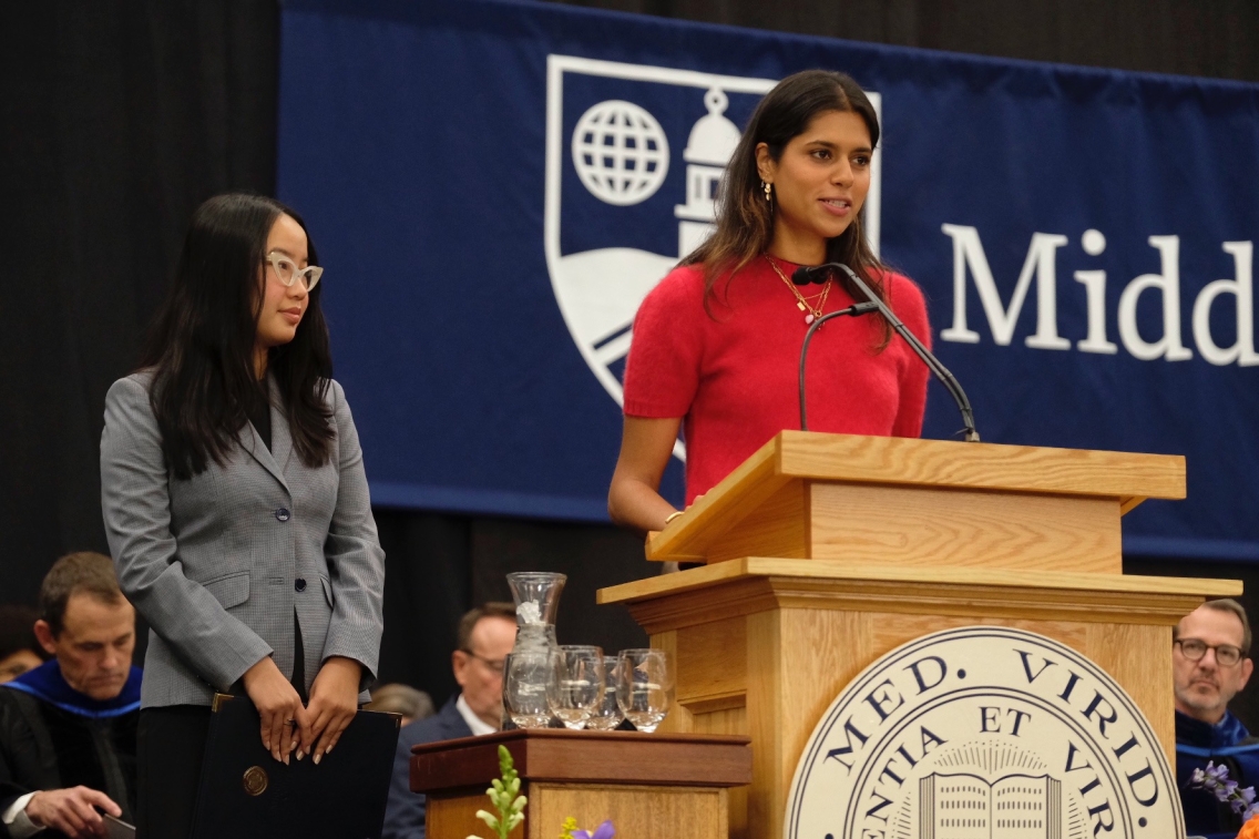 Student speakers at the inauguration of Ian Baucom.