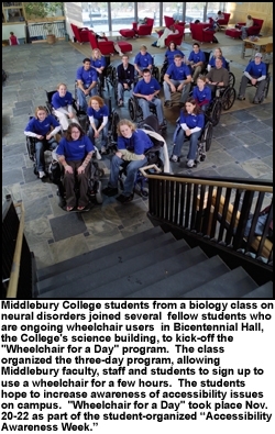 Biology students raise awareness of accessibility with "Wheelchair for a Day" event
