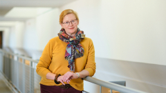 Professor Ellory Foutch in the library 