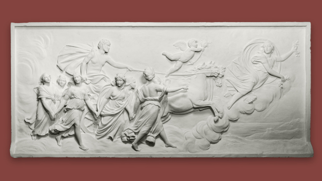 A plaster relief artwork.