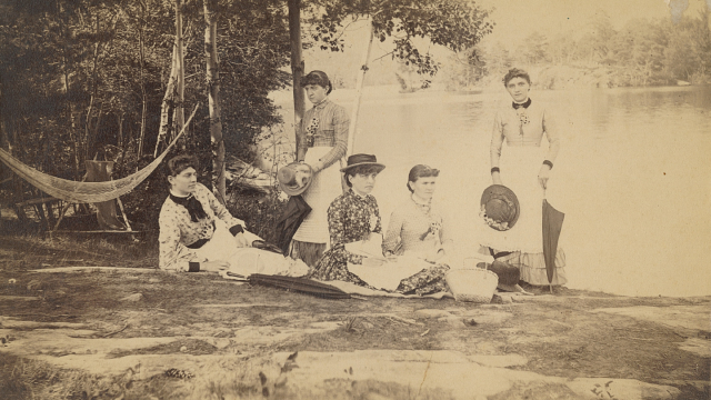 May Belle Chellis and friends on Lake Champlain