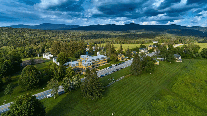 Photo of Middlebury's Bread Loaf Campus from overhead