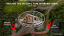 An aerial photo of the historic Hubbard log cabin is marked up to show its path from its original to new location.