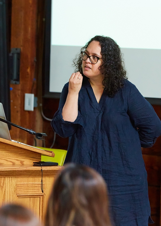 Yvette Siegert offers a lecture